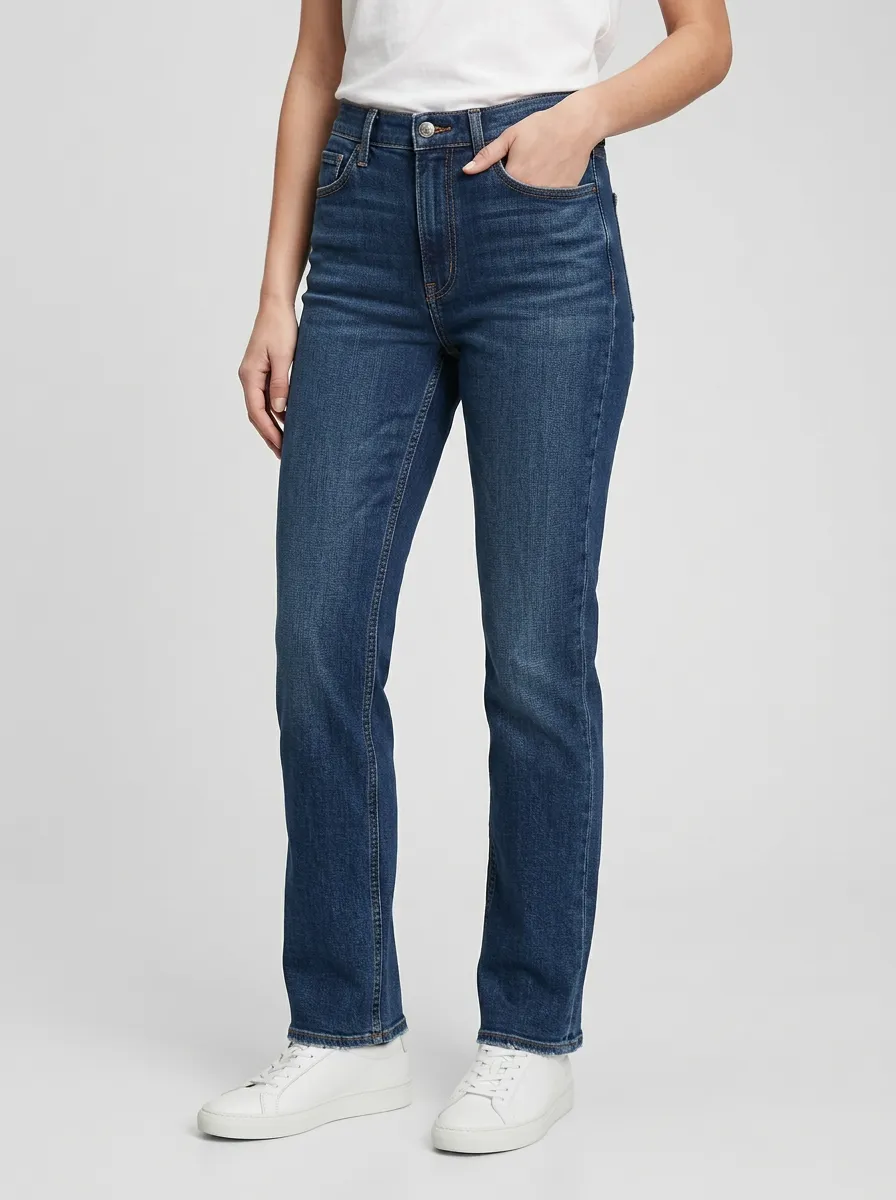 Straight Jeans with Straight Leg Relaxed Detail