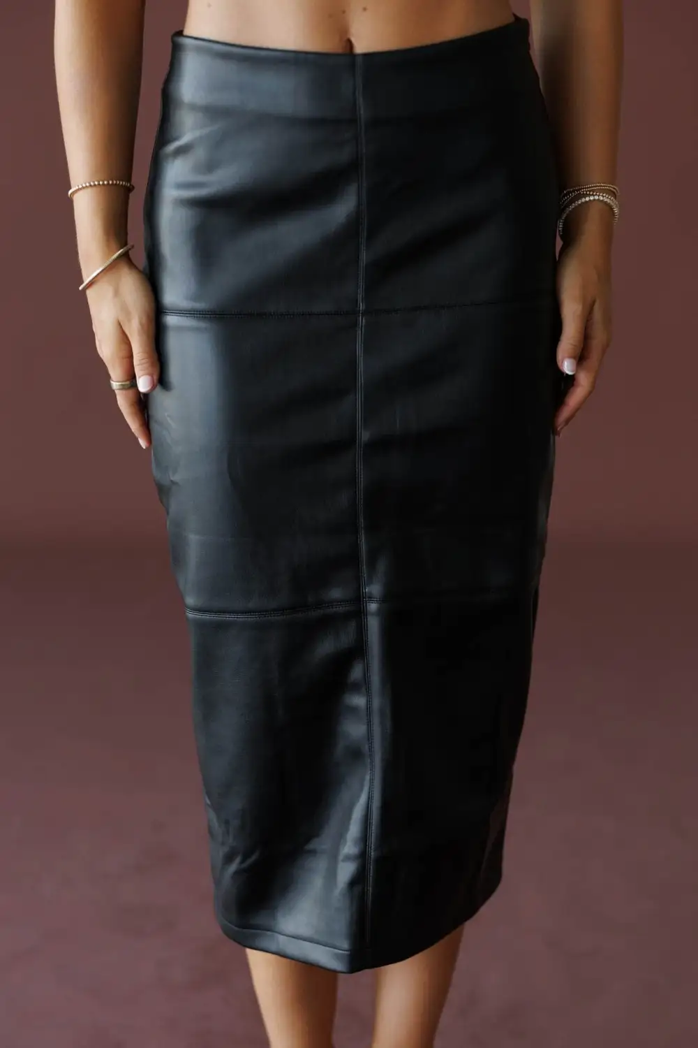 Leather Midi Skirt