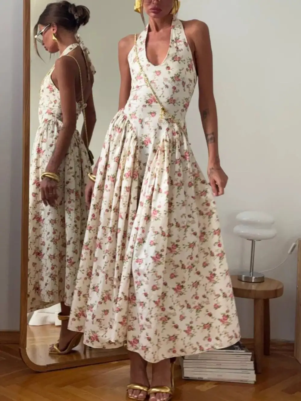 Easy Fit Floral Printed Midi Dress