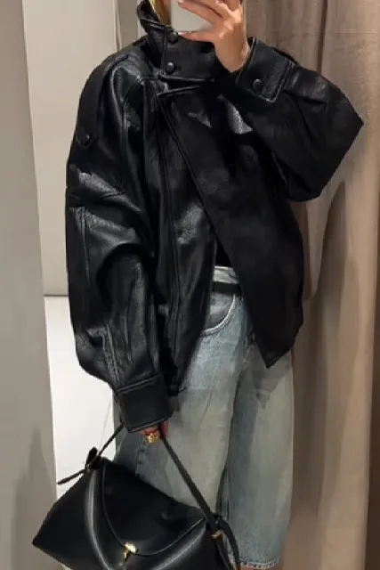 Asymmetrical Cropped Ribbed Jacket