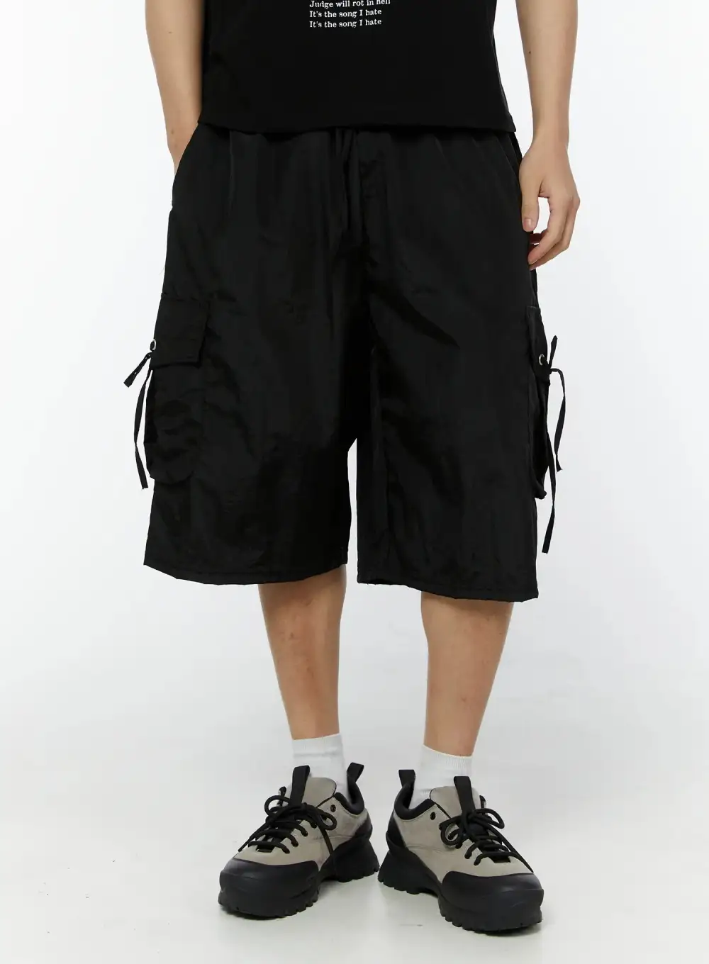 Men's Loose-Fit Utility Cargo Bermuda Cargo Shorts