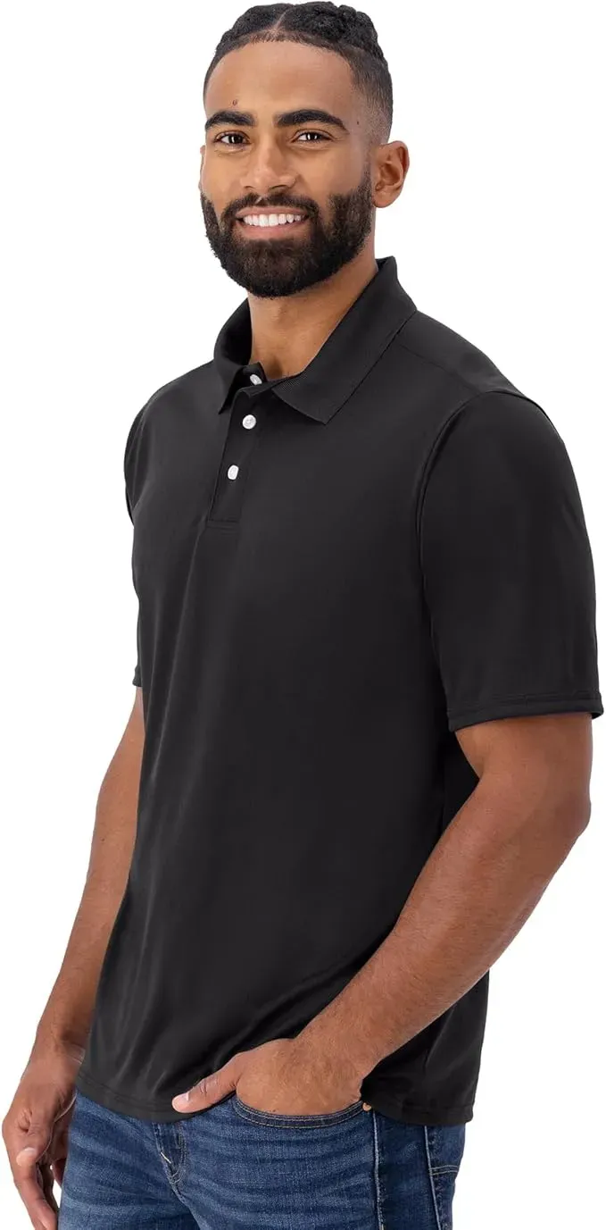 Men's Cool Short-Sleeve Polo Shirt with Three-Button Placket