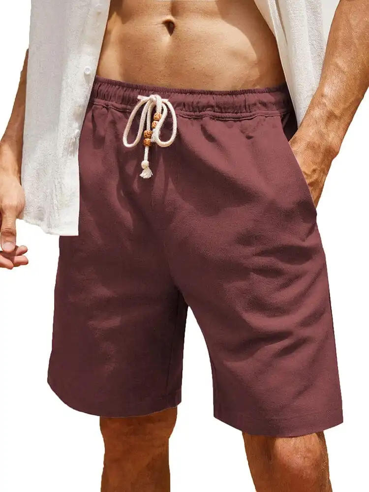 Men's Casual Elastic Waist Linen Casual Shorts