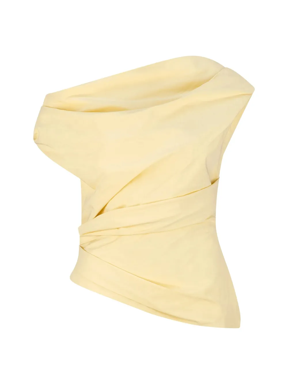 Casual Style One Shoulder Top Yellow