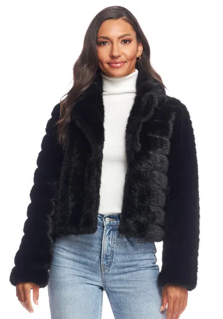 Black Faux Fur Maven Mink Jacket