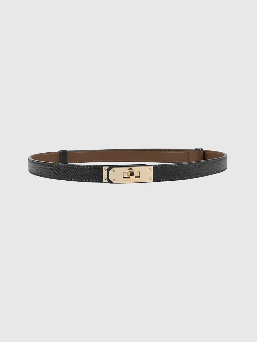 Black Metal Leather Belt