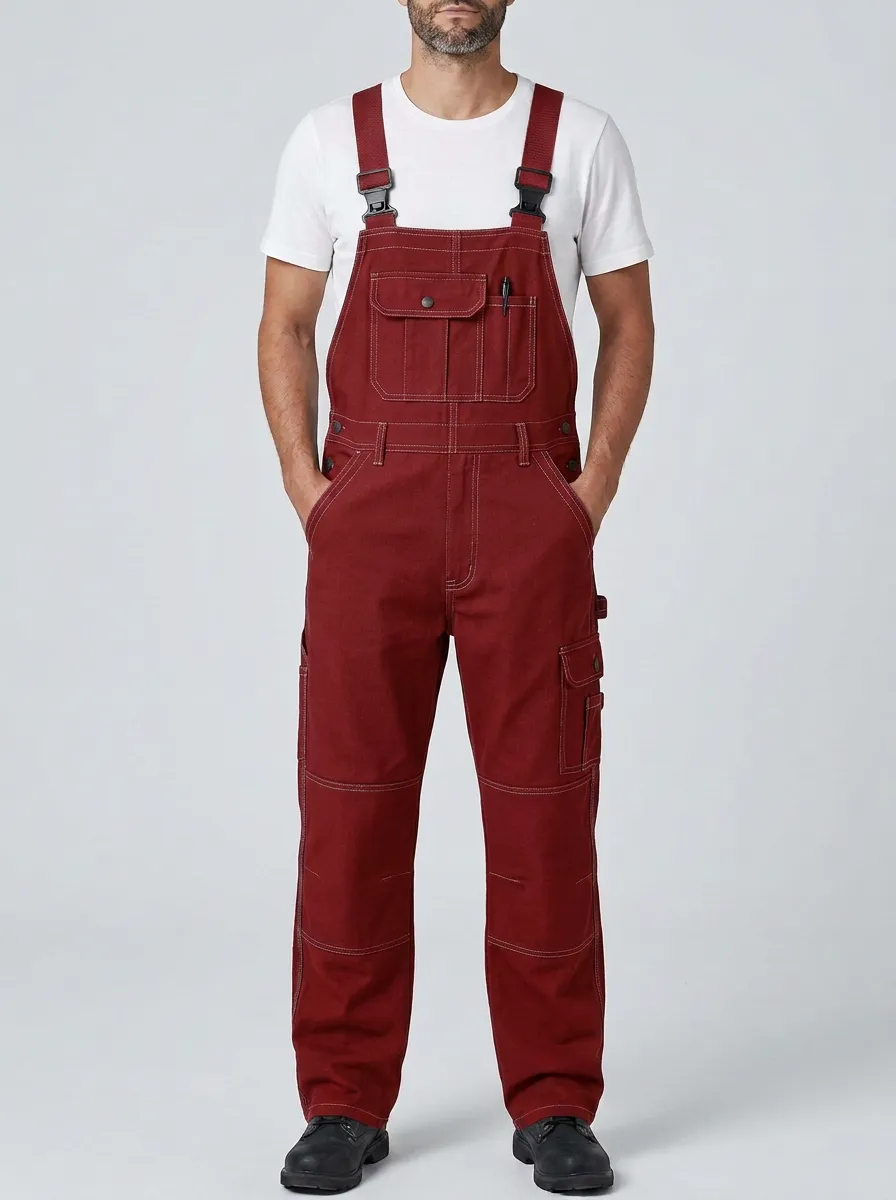 Men's Weekend Multi-Pocket Bib Work Overalls