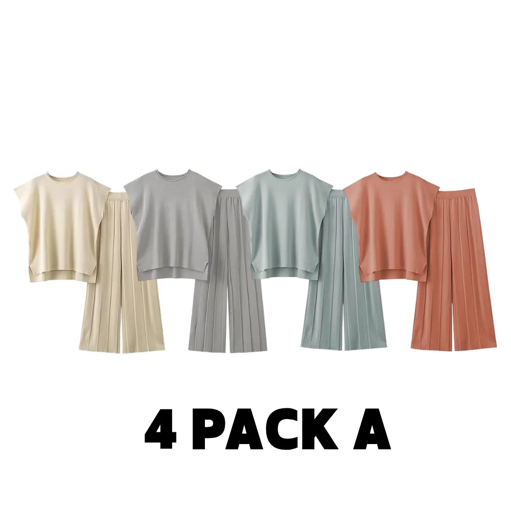 Women's Sweater Set 2 Piece Lounge Set Knit Pullover Tops Vest Pants Outfits