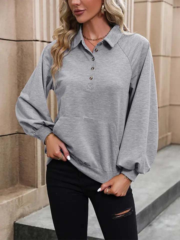 V-Neck Button Front Blouse