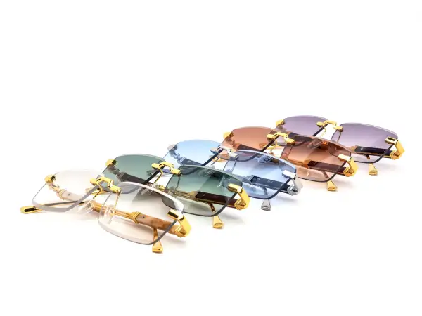 12-Pack Modern Rimless Rectangle Gradient Sunglasses