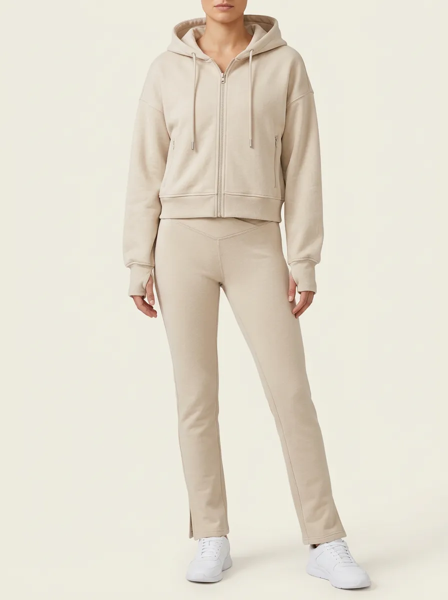 Women's Off-Duty Hooded Zip Top with Yoga Pants