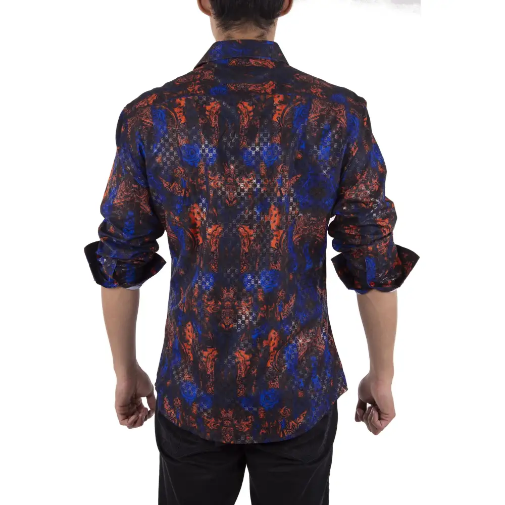 Geometric Long Sleeve Button Shirt