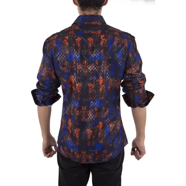 Geometric Long Sleeve Button Shirt