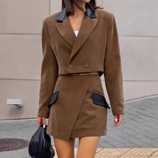 Wool-Blend Jacket And Skirt Set