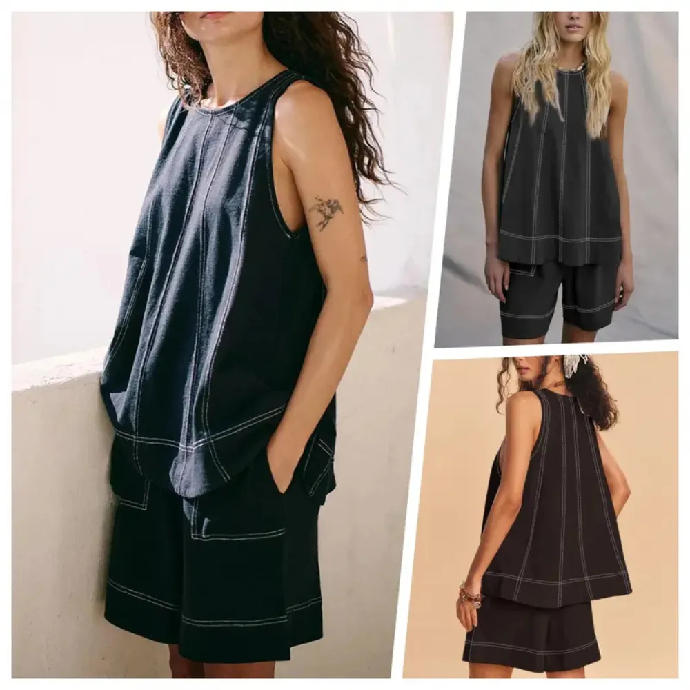 Women's 2 Piece Outfits Sleeveles Summer Matching Sets