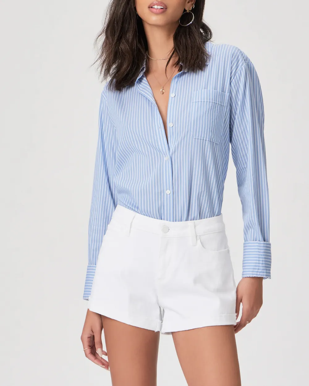 White High Waisted Shorts