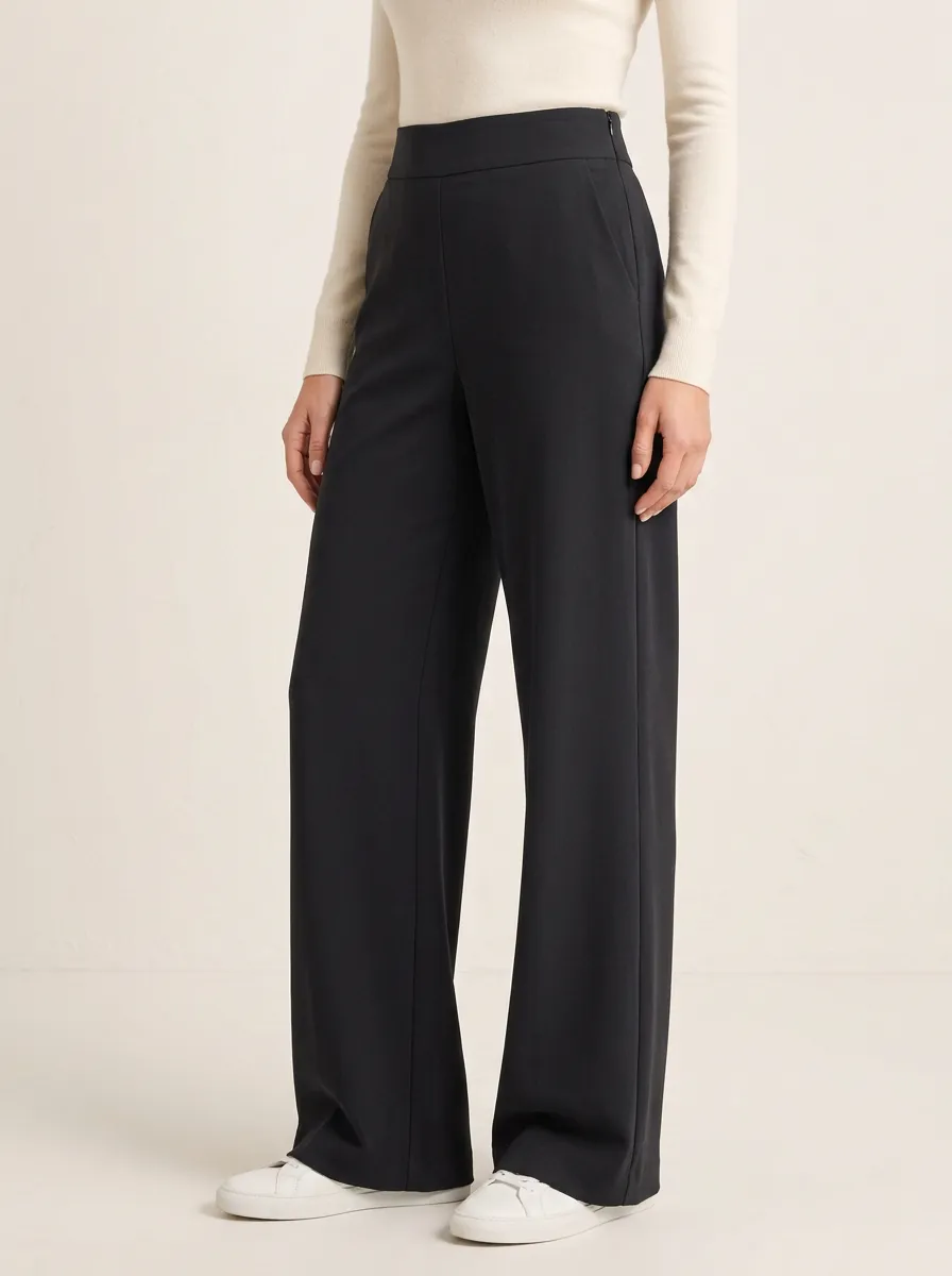 Modern Wide-Leg High-Waisted High-Waist Solid Women's Wide-Leg Pants