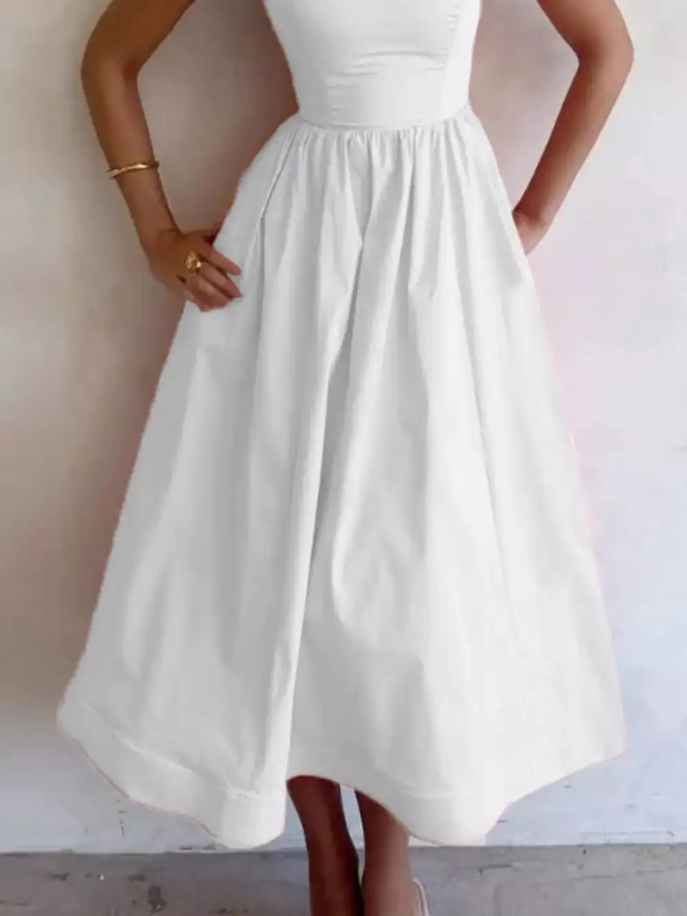 Scoop Neck Midi Dress