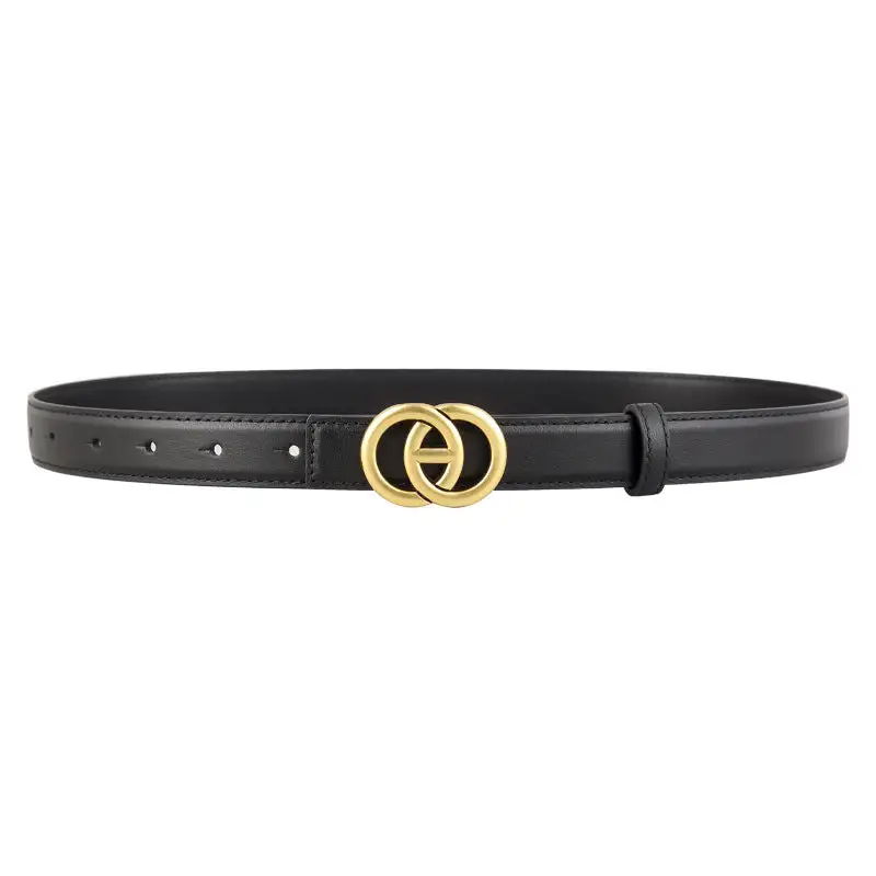 Textured Statement Buckle Accent Belt