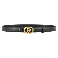 Textured Statement Buckle Accent Belt
