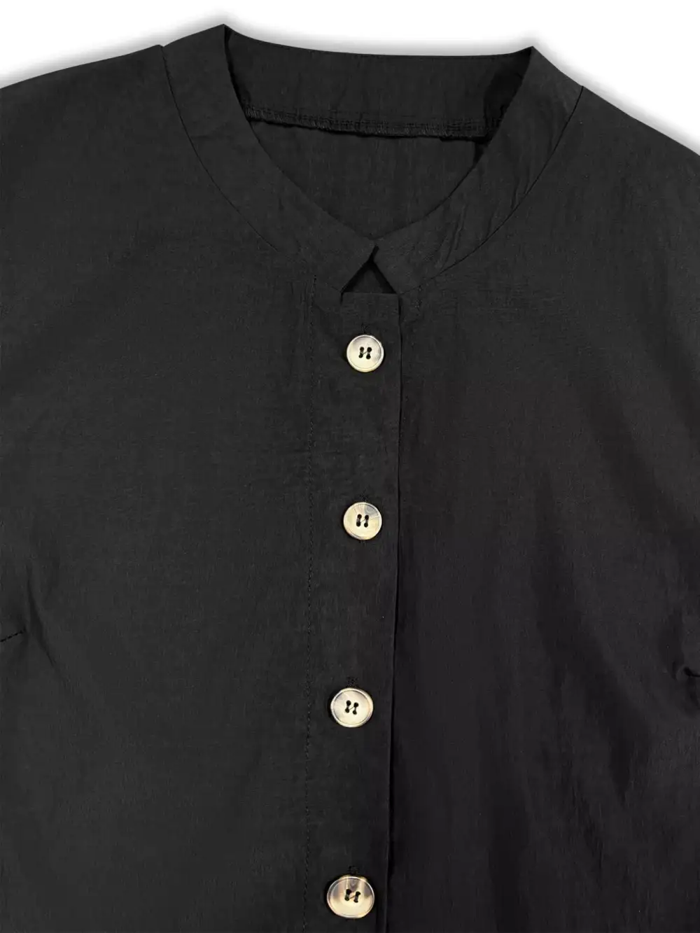 Button Front Puff Sleeve Shirt Dress