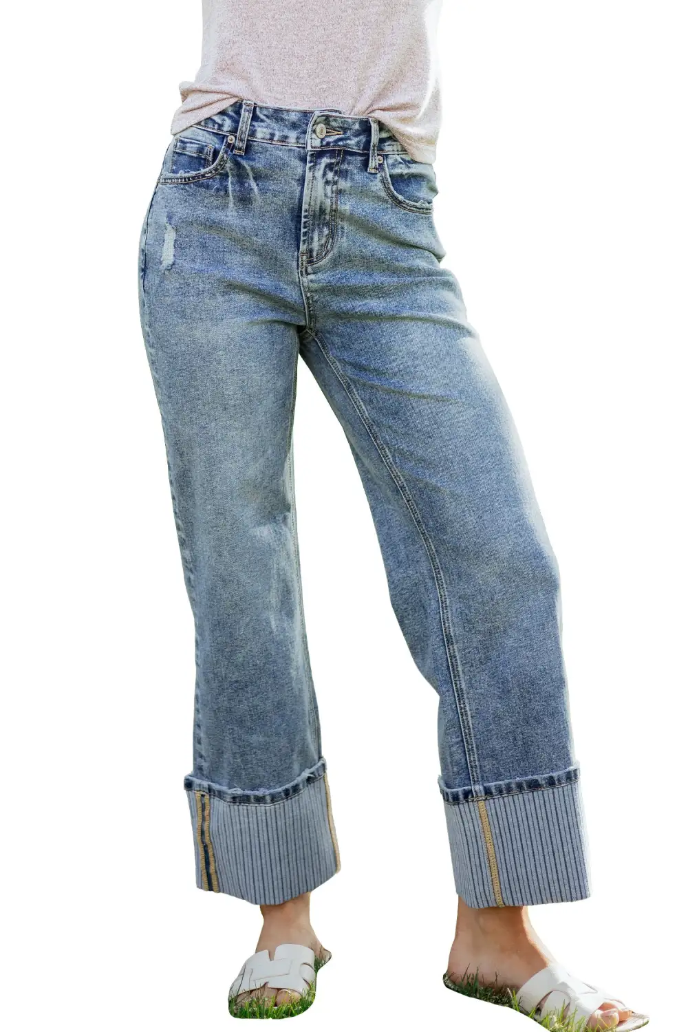 Relaxed Knit Denim Jeans
