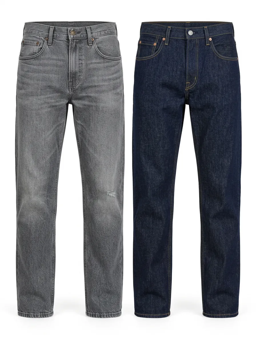 Grey Distressed Finish Jeans Multipack