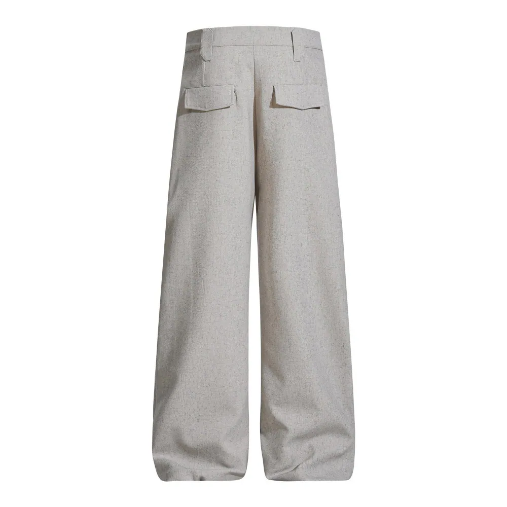 Loose-Fit Suit Pants with Tie Detail