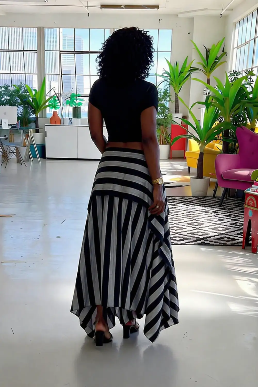 Layered Striped Skirt