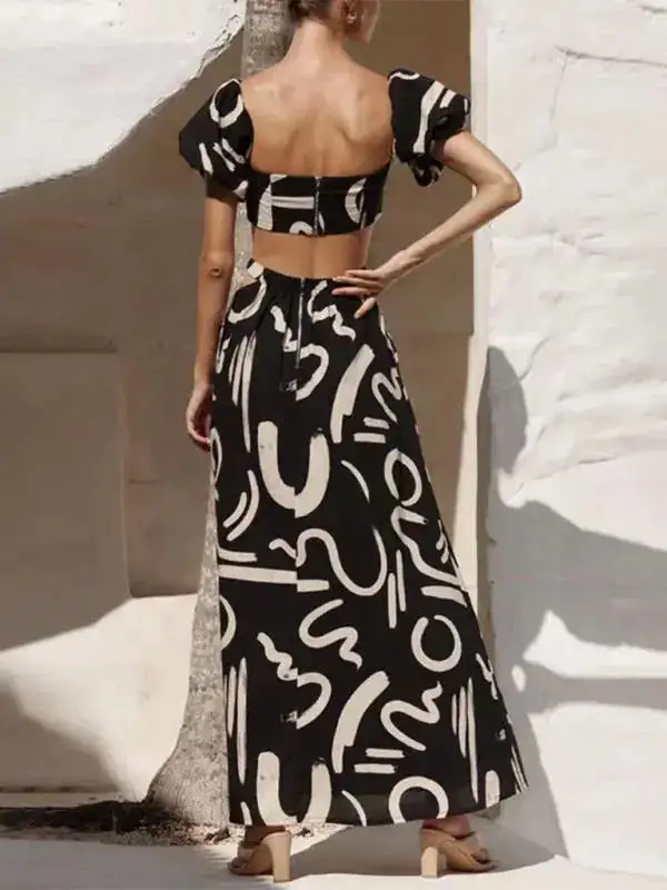 Puff Sleeve Printed Coordinated Set