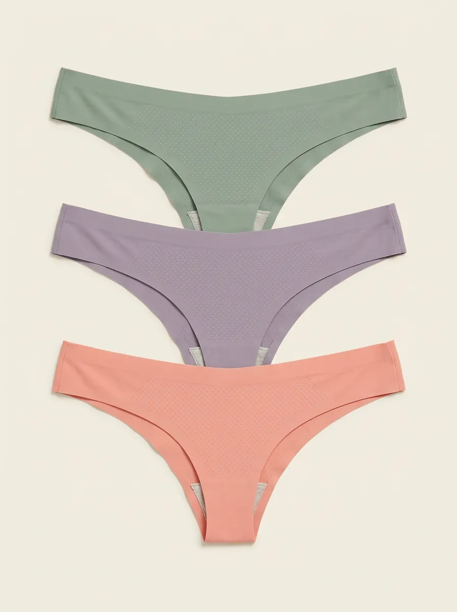 Women's Geometric Pointelle Seamless Thong 3-Pack