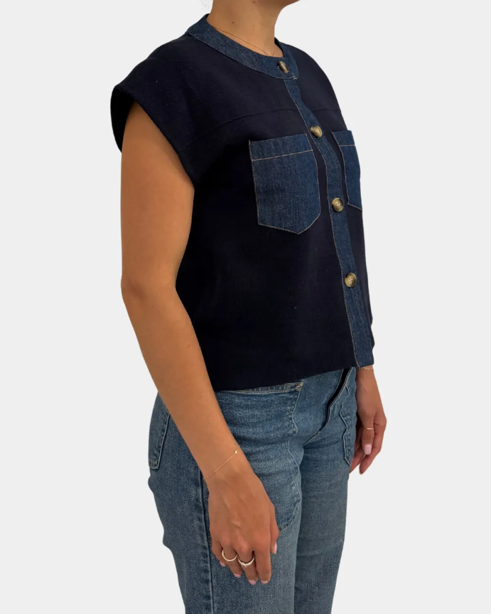 Contrast Knit Top