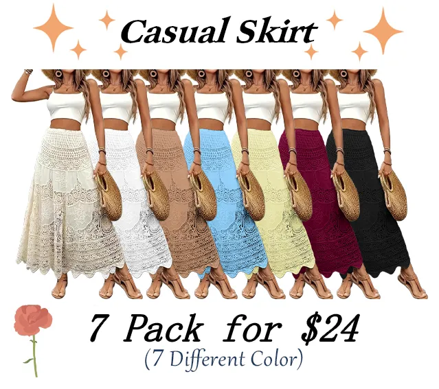 Women's Plain Hollow Out Skirt