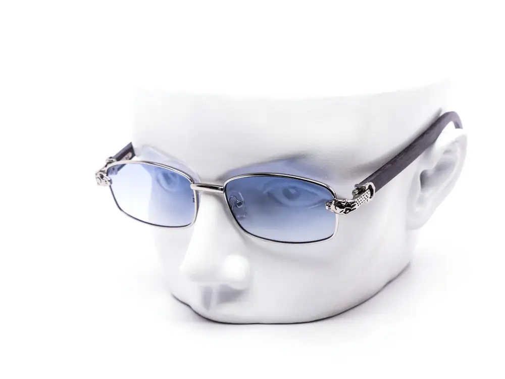 12-Pack Luxury Metal Rectangle Wood Accent Sunglasses