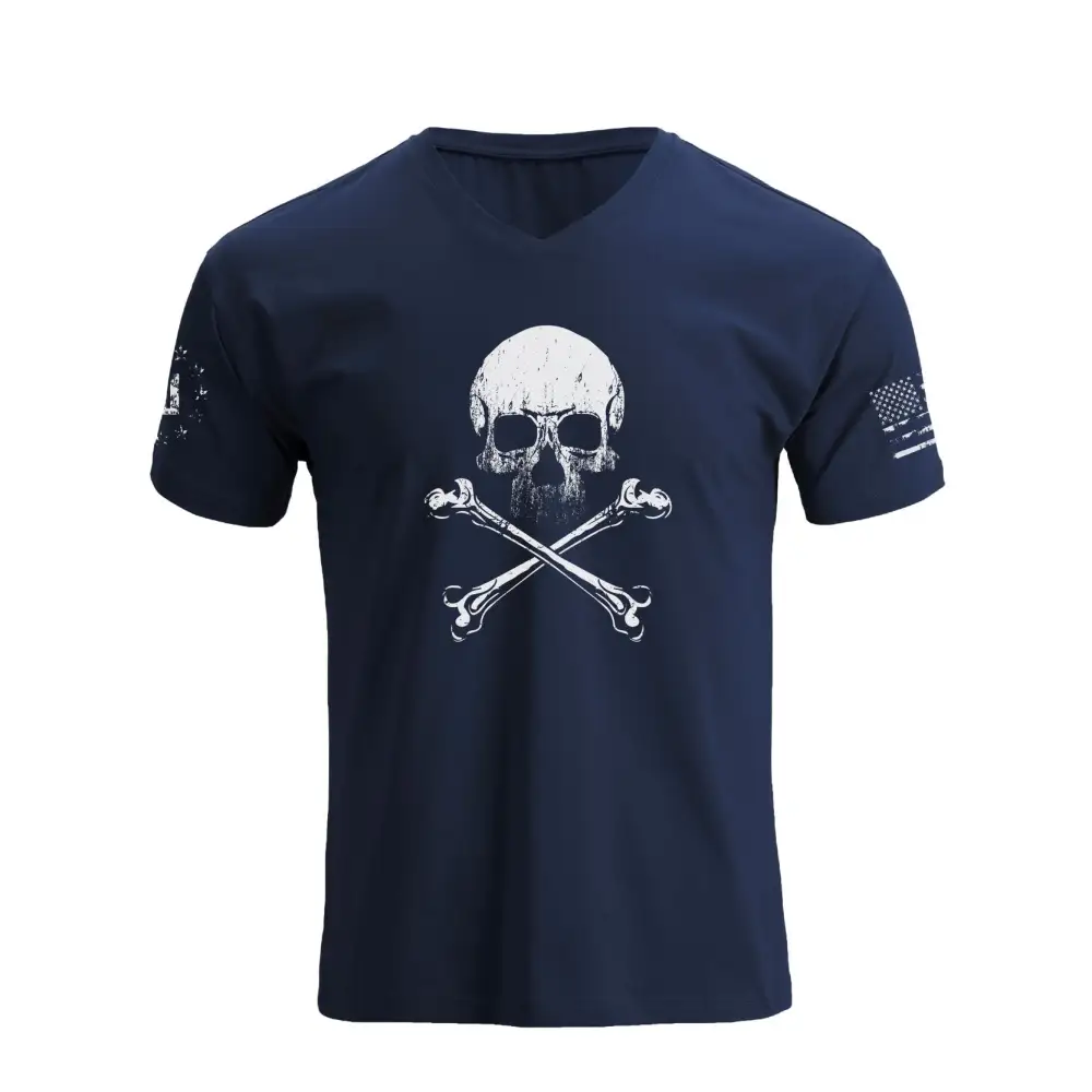 SKULL WATERPROOF V-NECK GRAPHIC TEE