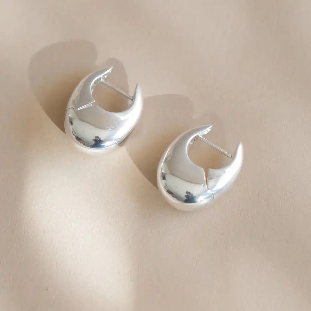 Sloping Hinge Hoop Earrings