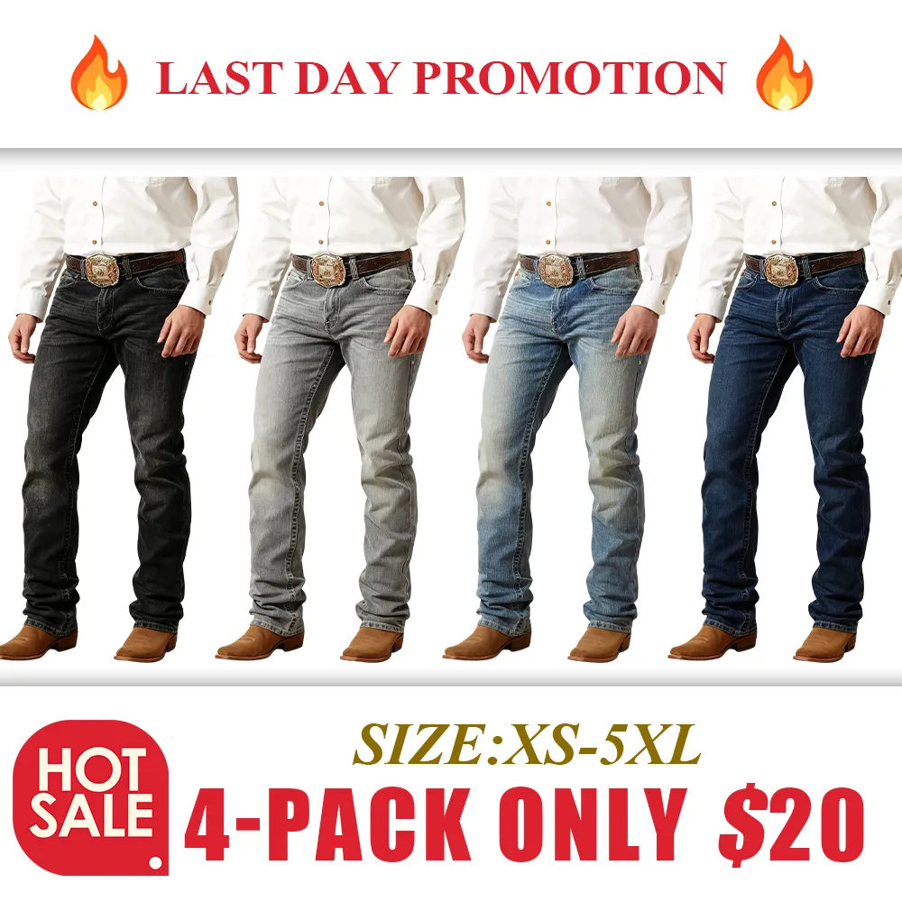 🔥 Men's Stretch Boot Cut Relaxed Jeans | High Stretch Denim Fabric, Comfortable Mobility Without Restriction All Day Long