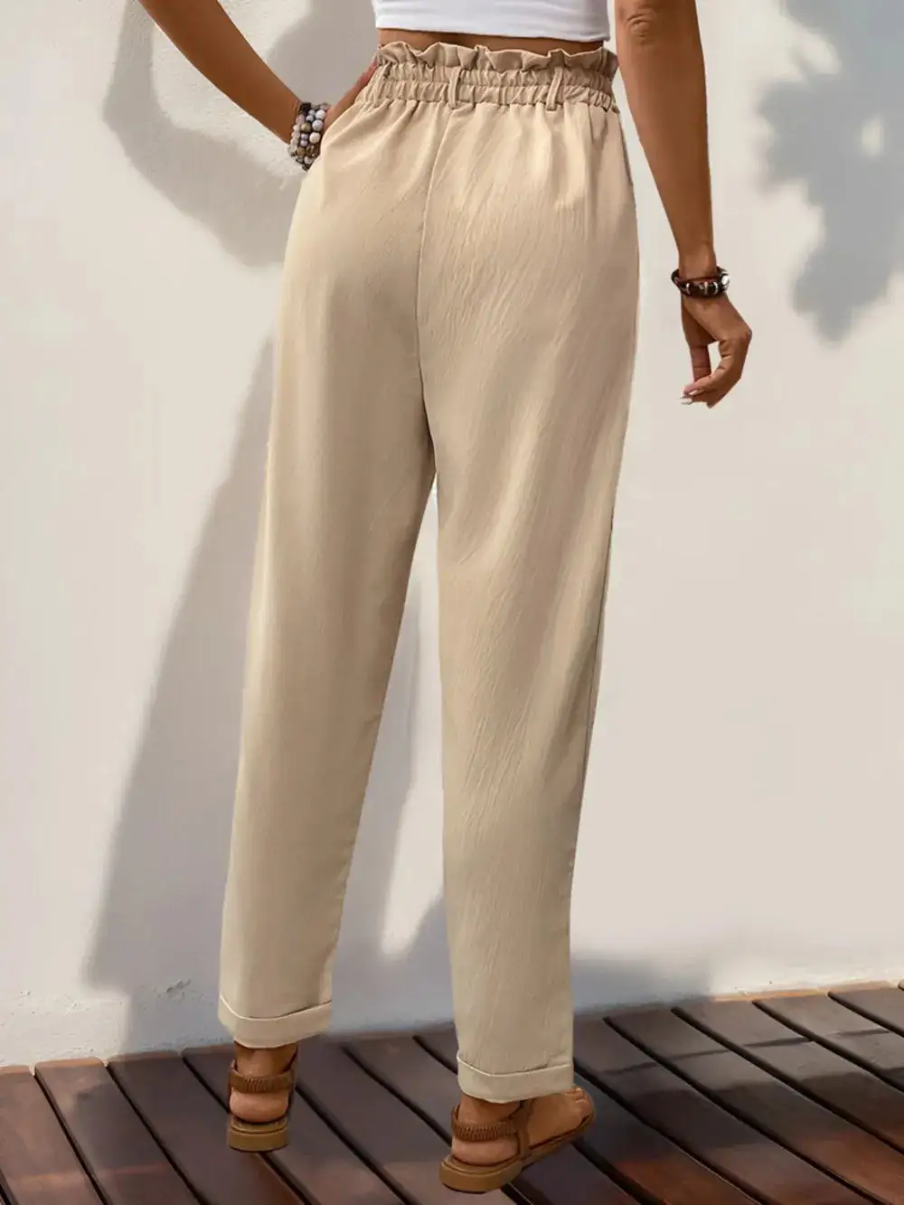 Clean High Waist Pocket Detail Pants