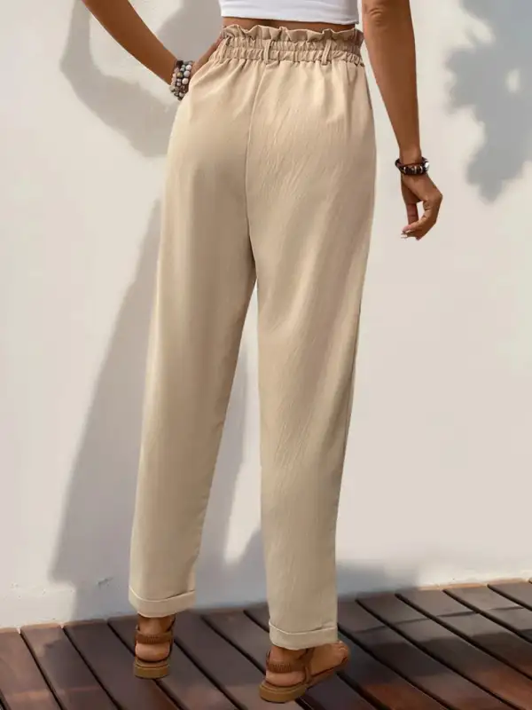 Clean High Waist Pocket Detail Pants