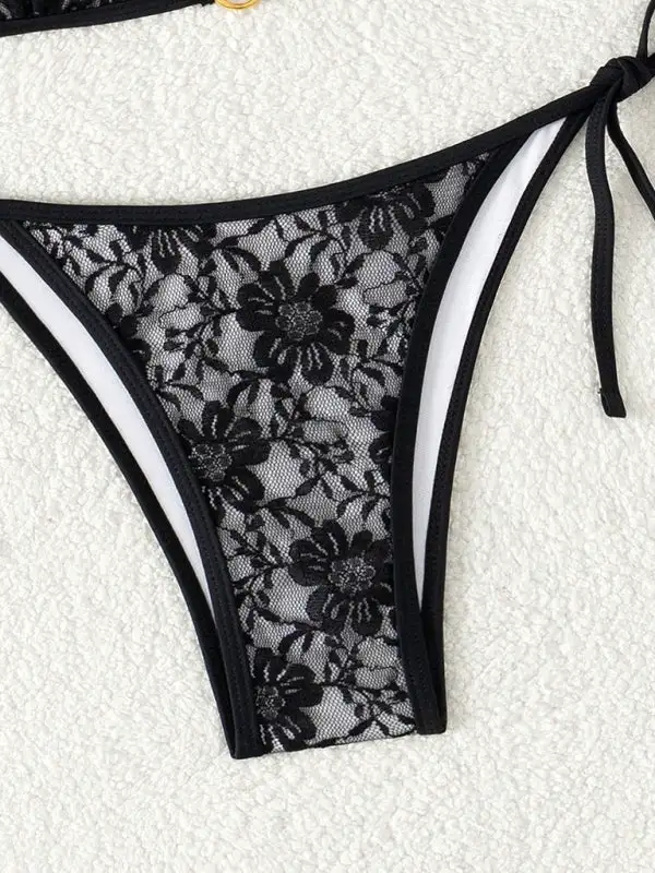 Lace Halter Bikini Swim Set