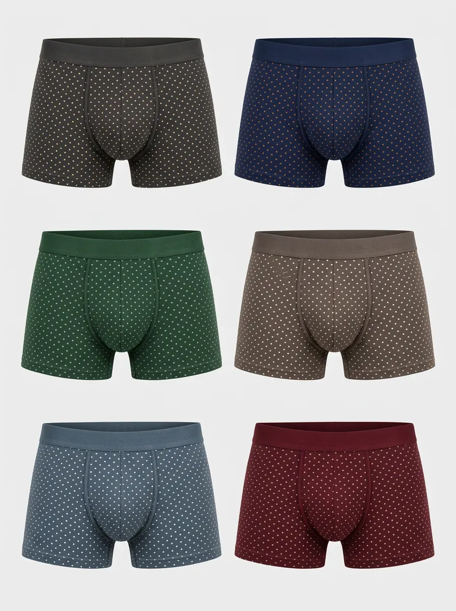 Men's Multicolor Polka Dot Pattern Boxer Briefs Multi-Pack