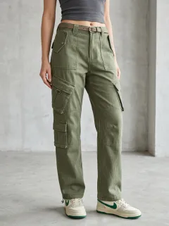 Lifestyle Utility Style Multi Pocket Training Look Women's Multi Pocket Cargo Pants