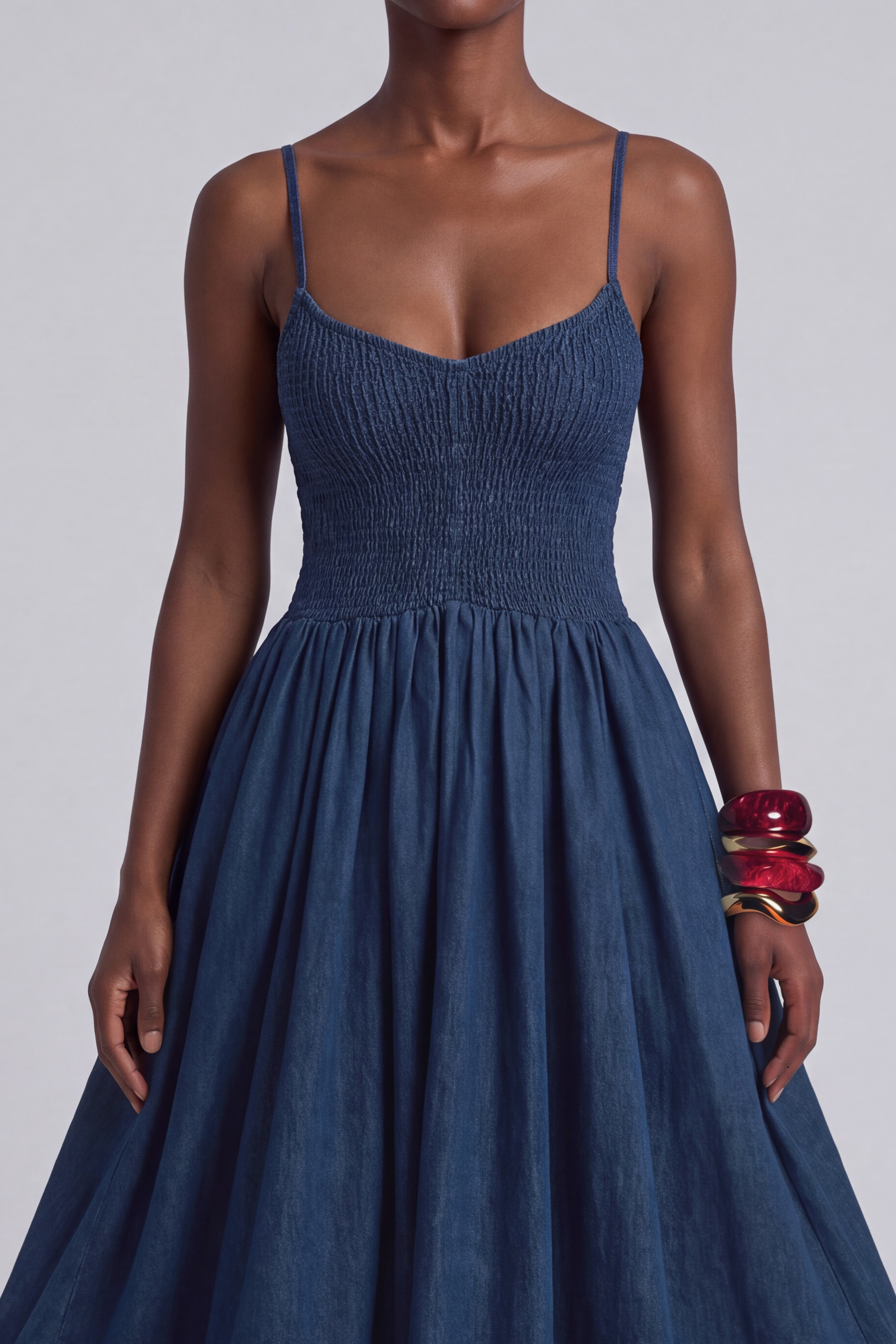Spaghetti Strap Pleated Maxi Dress