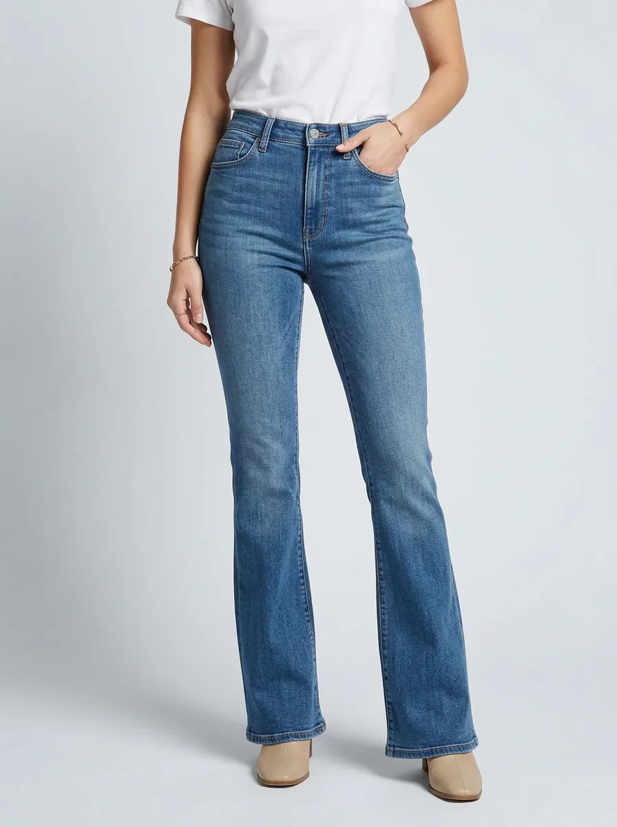 Weekend Casual Women's High-Waist Stretch Flare Jeans