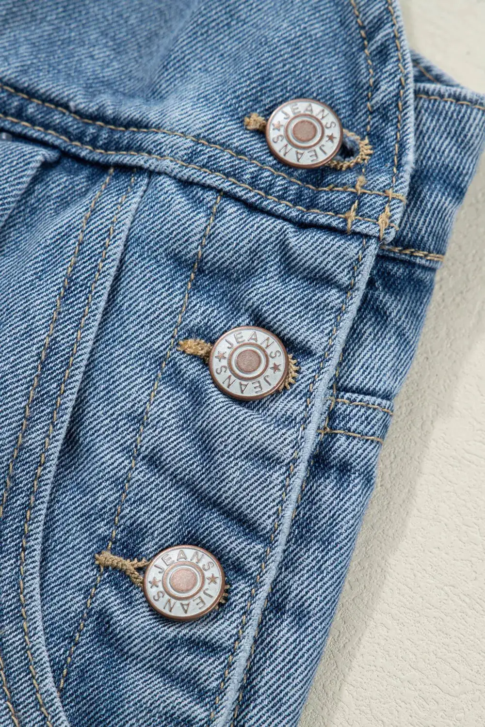 Pleated Wide Leg Retro Pocketed Jumpsuit Denim Pants
