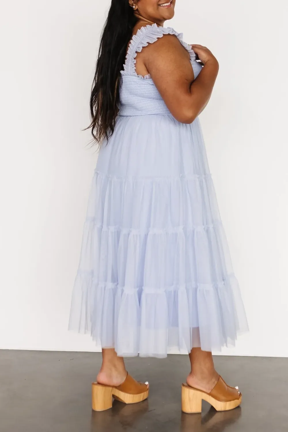 Versatile Fluttering Sleeves Sheer Dress