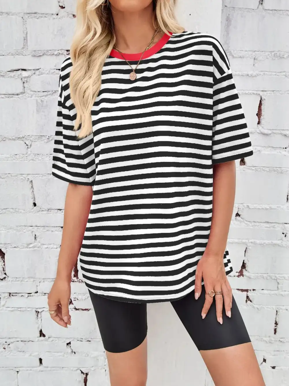 Striped Oversized Casual Tee