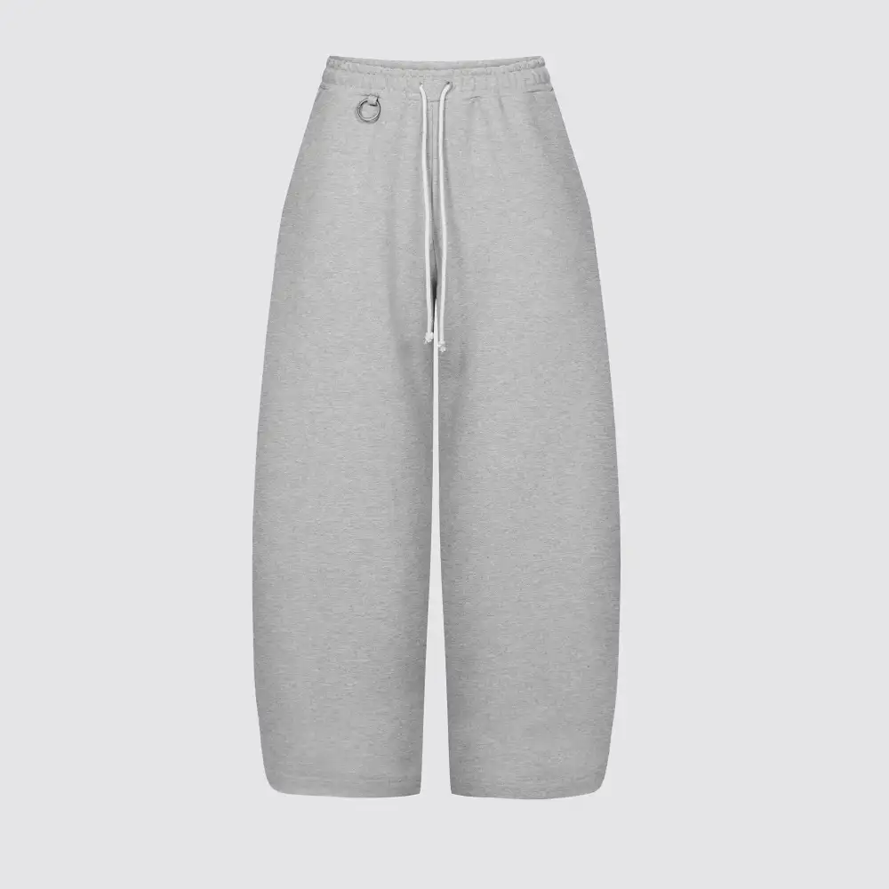 Everyday Drawstring Pocketed Barrel Leg Wide Barrel Ultra Heavyweight Barrel French Terry Sweatpants