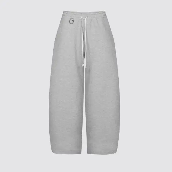 Everyday Drawstring Pocketed Barrel Leg Wide Barrel Ultra Heavyweight Barrel French Terry Sweatpants