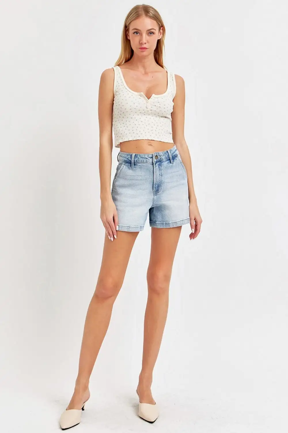 High Rise Shorts Denim Pants